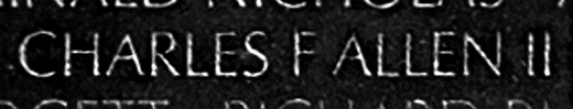 Allen's name inscribed on the Wall